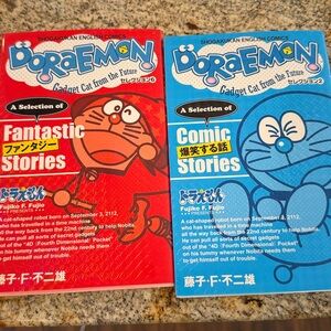 Doraemon Comic Book Set - Red and Blue, English and Japanese, new like good